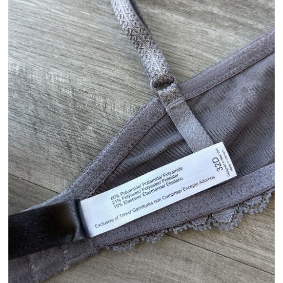 Adore Me Gray Lace Padded Push Up Bra Size 32D NWT - Picture 5 of 7
